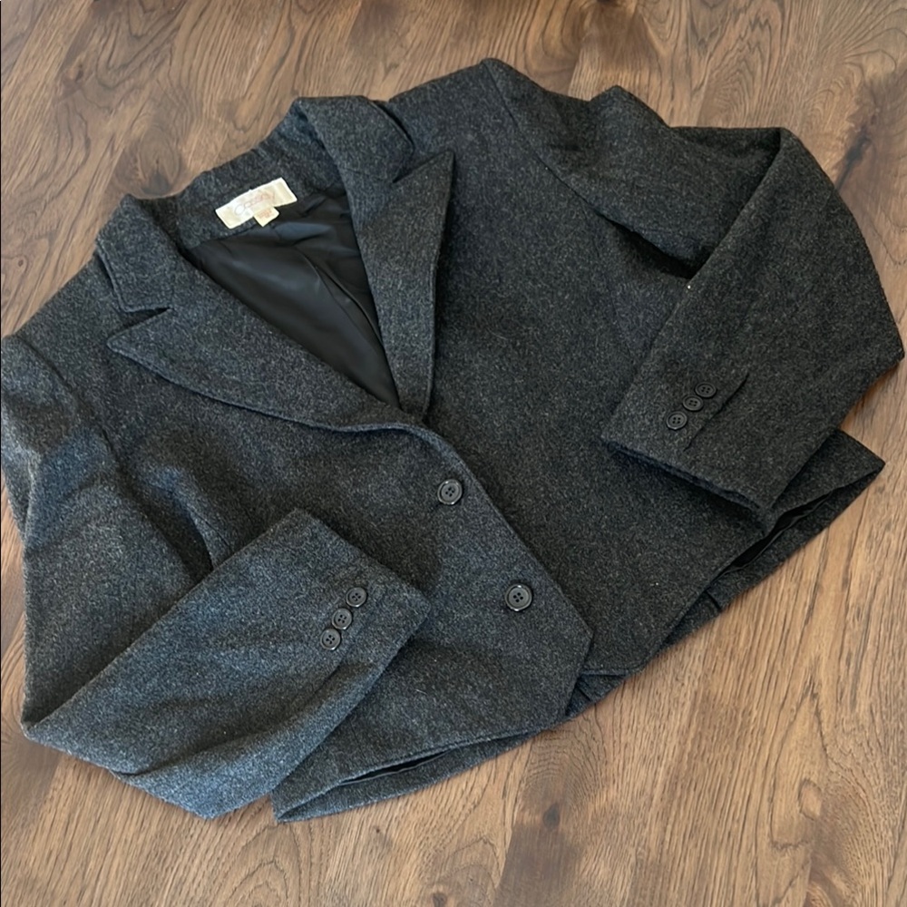 Cassidy 100% Wool Grey Jacket Blazer Size 12